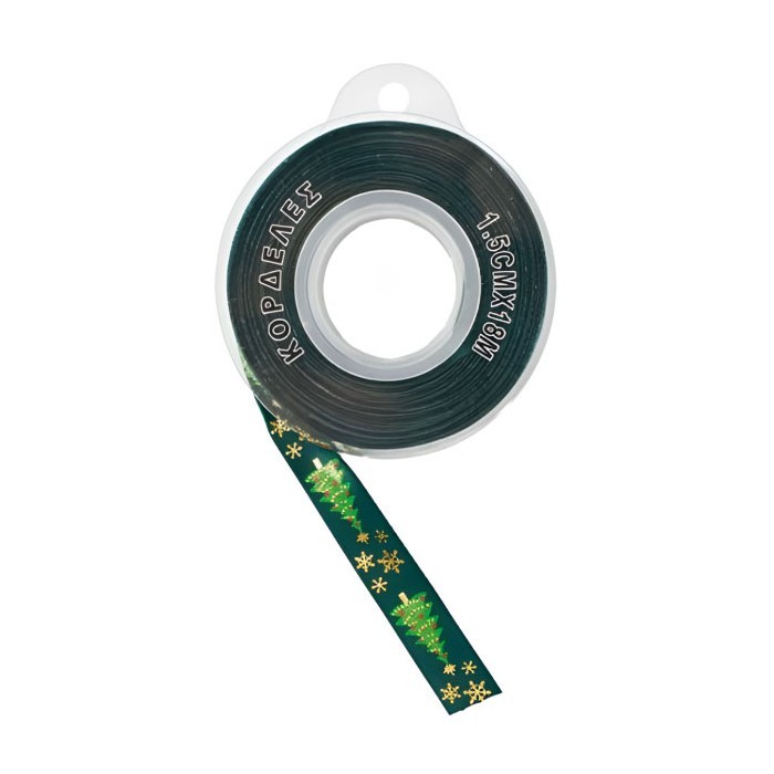 Green Ribbon Κορδέλα Χριστουγεννιάτικη 1cmx180cm