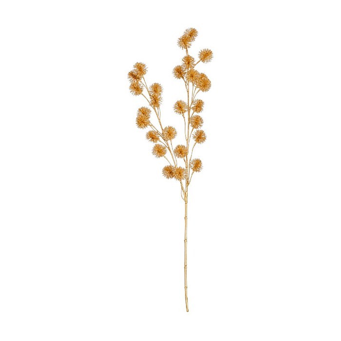 Gold Fluffy Balls Διακοσμητικό Κλαδί 8cm