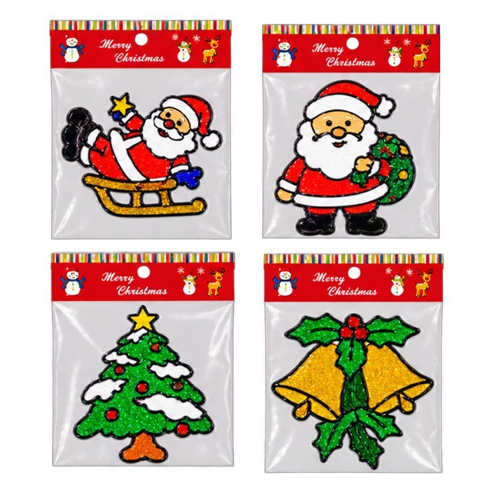 Xmas Stained Glass Αυτοκόλλητα Τζαμιού 18cm