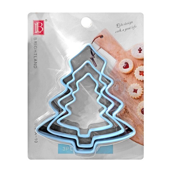 Xmas Trees Κουπ πατ Μεταλλικά Δεντράκια Σετ 3τεμ 7x6cm 9x8cm 12x10,5cm