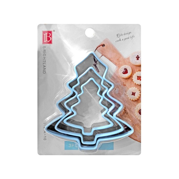 Xmas Trees Κουπ πατ Μεταλλικά Δεντράκια Σετ 3τεμ 7x6cm 9x8cm 12x10,5cm