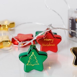 Stars Xmas Πλαστικά Φωτάκια Μπαταρίας 10 LED 5mm Θερμό Λευκό 