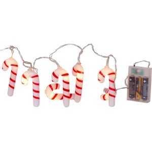 Candies Πλαστικά Φωτάκια Μπαταρίας 10 LED 5mm Θερμό Λευκό 