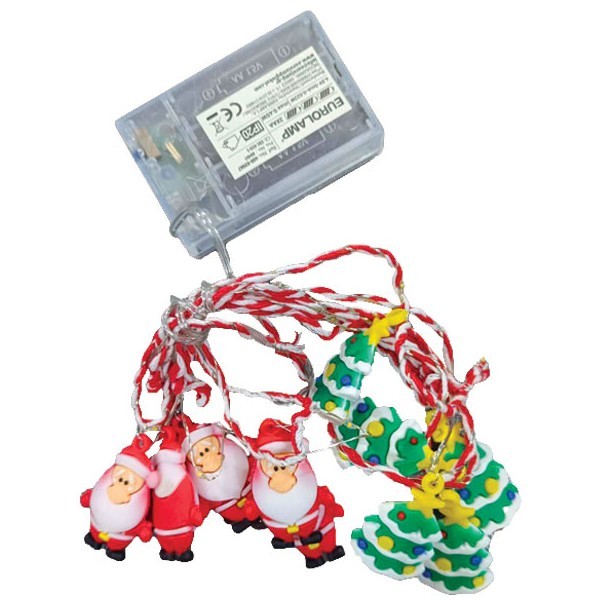 Christmas Φωτάκια Μπαταρίας 20 Mini LED Ζαχαρωτό Με πράσινο Φιόγκο Θερμό Λευκό