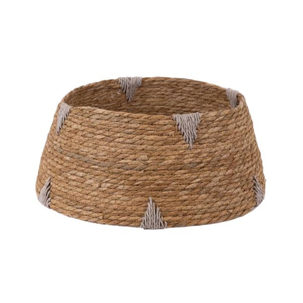 Estera Διακοσμητική Ψάθινη Ποδιά για Δέντρο Με Γκρι Λεπτομέρειες 30x50x23cm