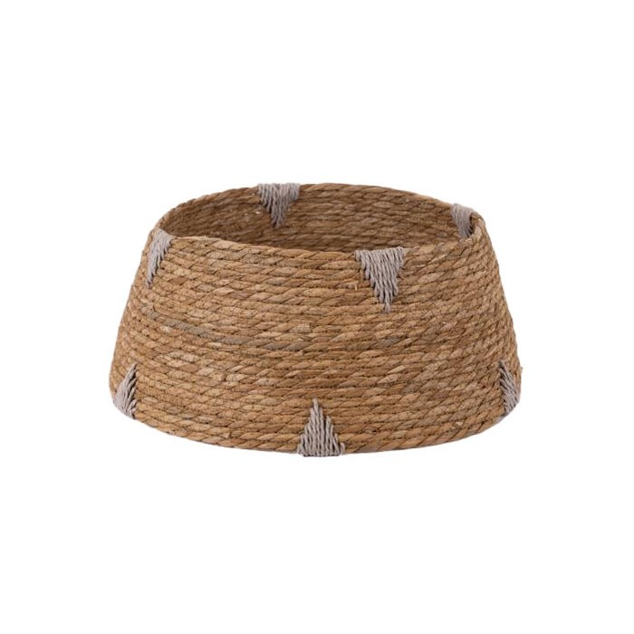 Estera Διακοσμητική Ψάθινη Ποδιά για Δέντρο Με Γκρι Λεπτομέρειες 30x50x23cm