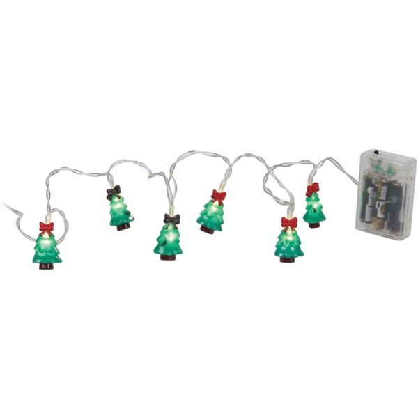 Tree Πλαστικά Φωτάκια Μπαταρίας 10 LED Δεντράκια 5mm Θερμό Λευκό 