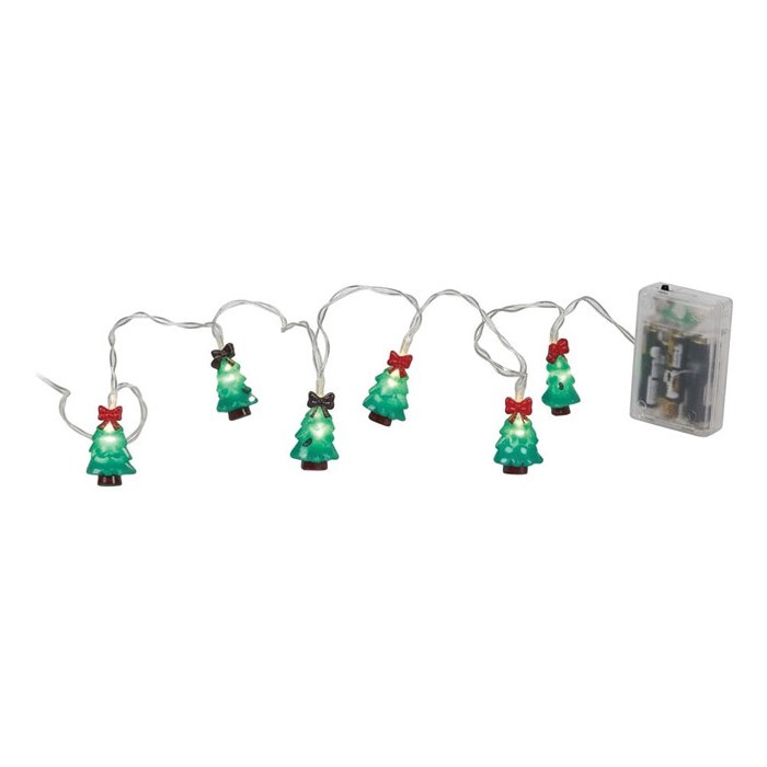 Tree Πλαστικά Φωτάκια Μπαταρίας 10 LED Δεντράκια 5mm Θερμό Λευκό 