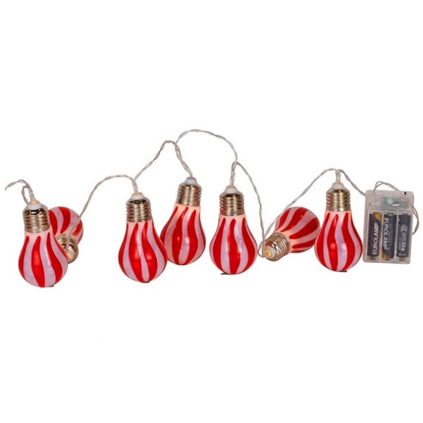 XMAS light Πλαστικά Φωτάκια Μπαταρίας 10 LED 5mm Θερμό Λευκό