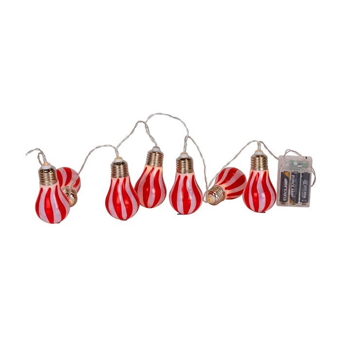 XMAS light Πλαστικά Φωτάκια Μπαταρίας 10 LED 5mm Θερμό Λευκό