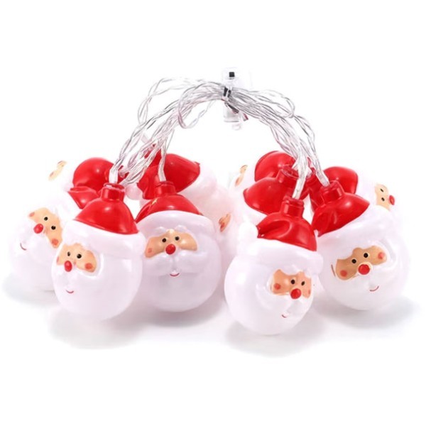 Santa Face Πλαστικά Φωτάκια Μπαταρίας 10 LED 5mm Θερμό Λευκό