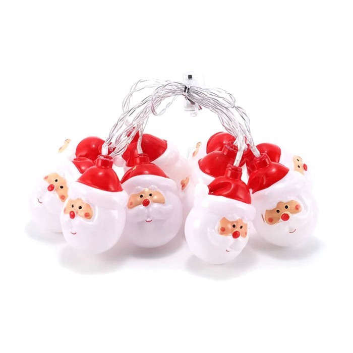 Santa Face Πλαστικά Φωτάκια Μπαταρίας 10 LED 5mm Θερμό Λευκό