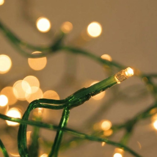 Xmas Rain Σειρά Βροχή 144LED Θερμό Λευκό Πράσινο Καλώδιο