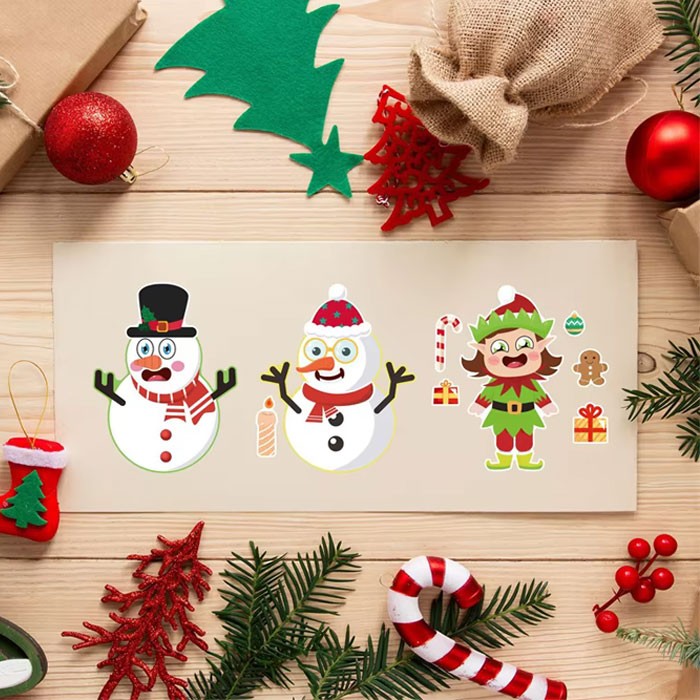 DIY Xmas Sticky Χριστουγεννιάτικες Καρτέλες με Αυτοκόλλητα