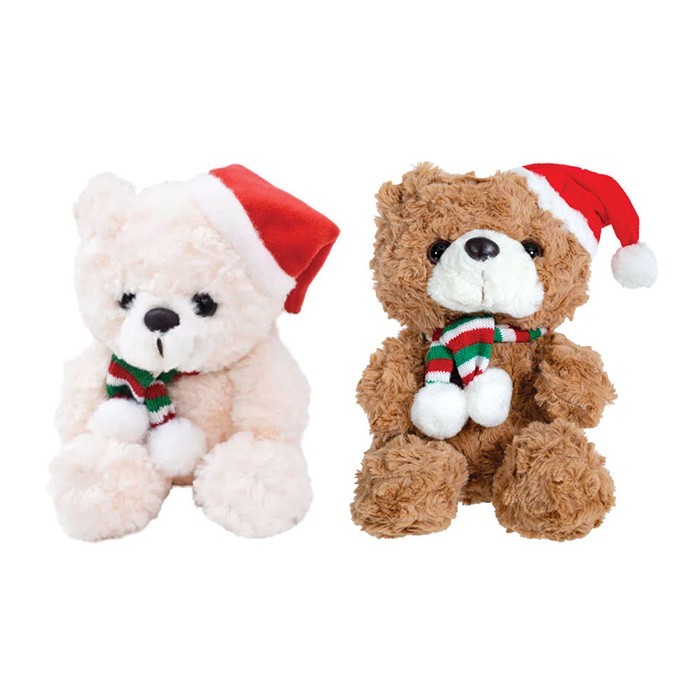 Xmas Friends Χριστουγεννιάτικος Λούτρινος Αρκούδος 21cm