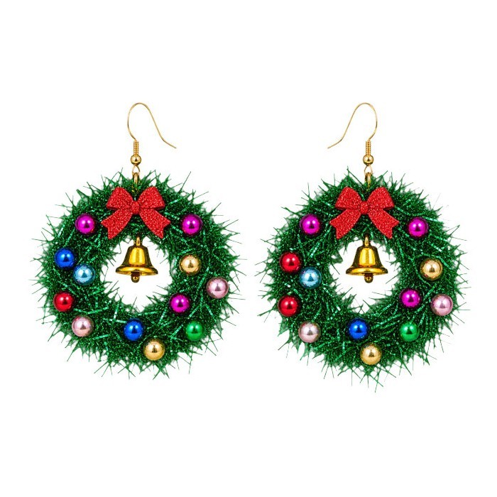 Xmas Χριστουγεννιάτικα Σκουλαρίκια Στεφάνι