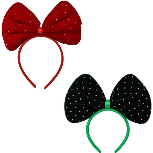 Sparkling Velvet Bow Στέκα Μαλλιών Με Κόκκινο Φιόγκο 23cm 