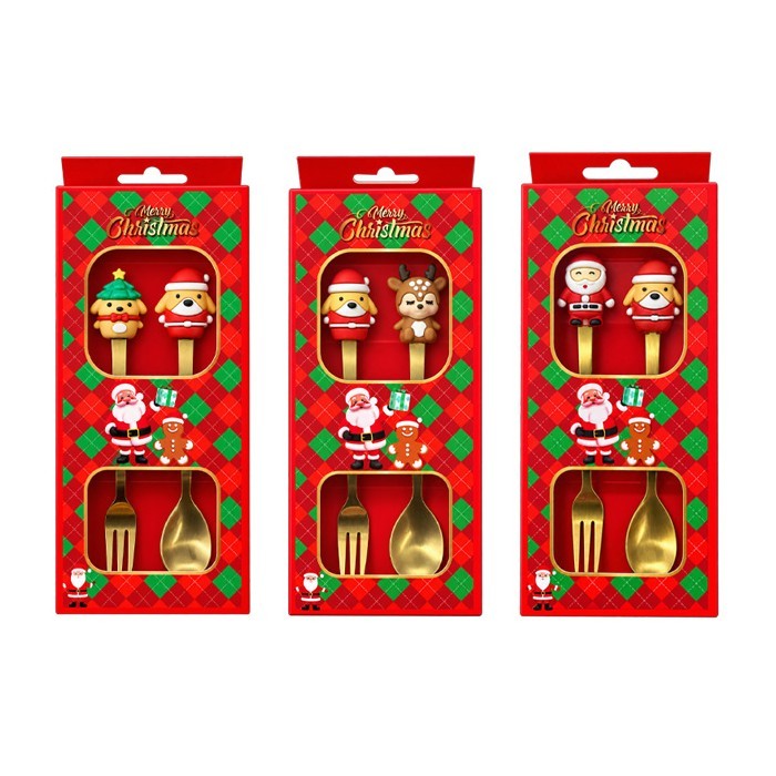 Ho Ho Ho Χριστουγεννιάτικο Σετ Κουτάλι&Πηρούνι 8x18cm