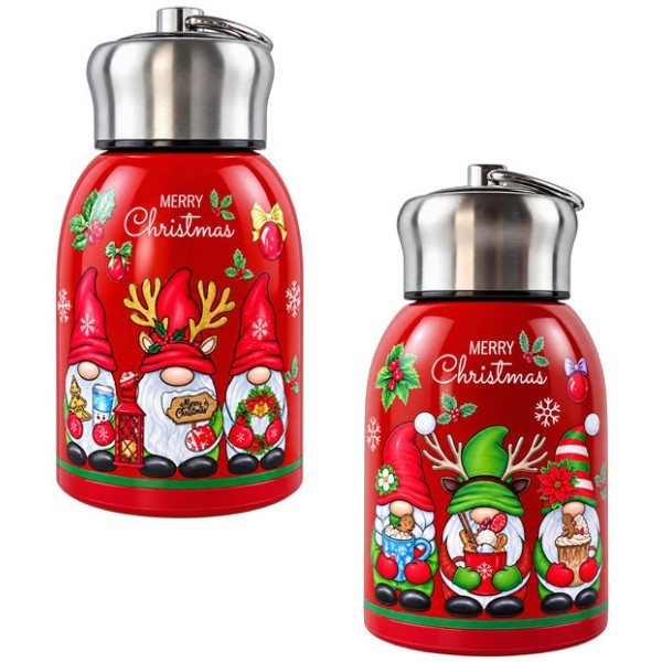 Gnome Xmas Θερμός Ανοξείδωτο 380ml 7.5x14cm Green Christmas Beanie