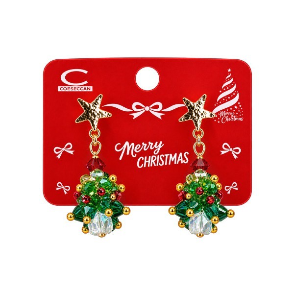 Xmas Trees Σκουλαρίκια Χριστουγεννιάτικα Σετ 2 Τεμάχια