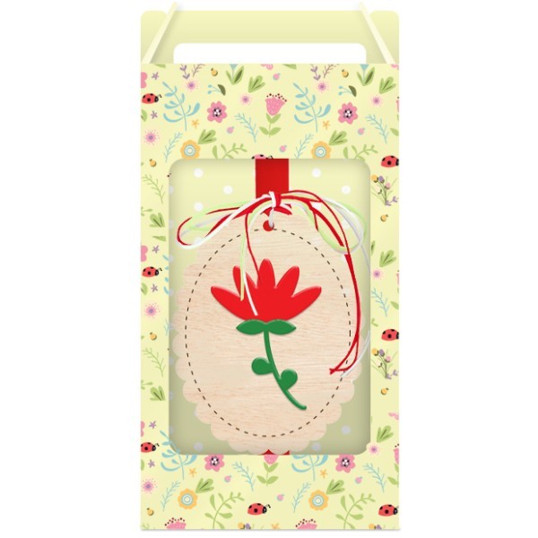 Vitro Πασχαλινή Λαμπάδα Κόκκινο Λουλούδι 30cm