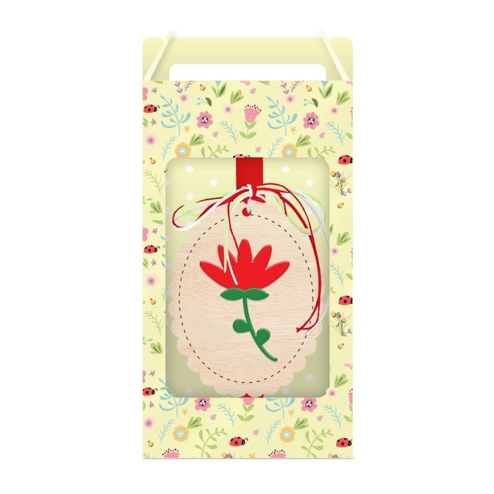 Vitro Πασχαλινή Λαμπάδα Κόκκινο Λουλούδι 30cm