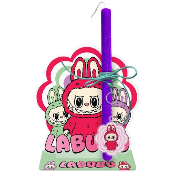Labubu Πασχαλινή Λαμπάδα 30cm Με Plexiglass Βάση