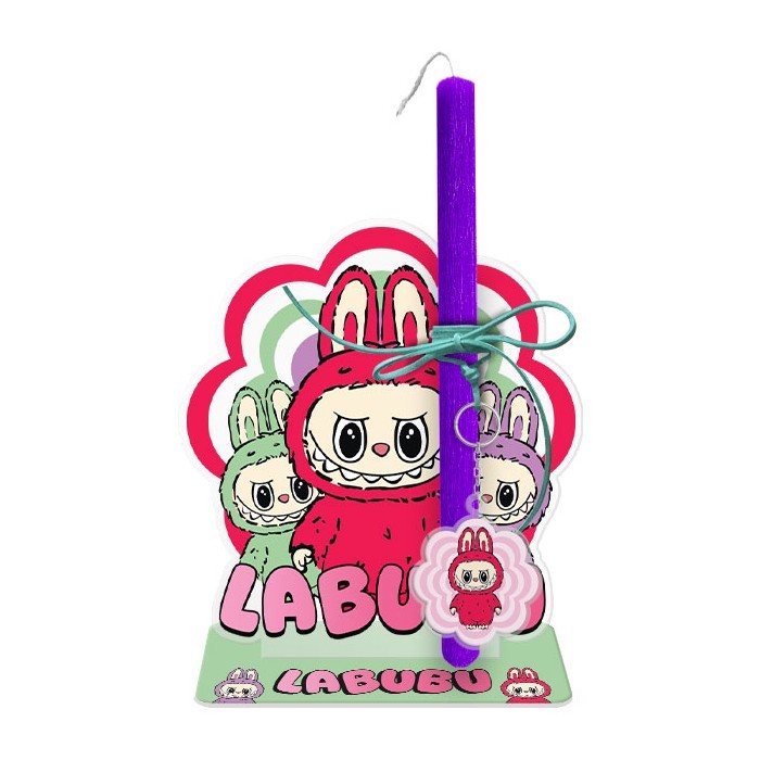 Labubu Πασχαλινή Λαμπάδα 30cm Με Plexiglass Βάση