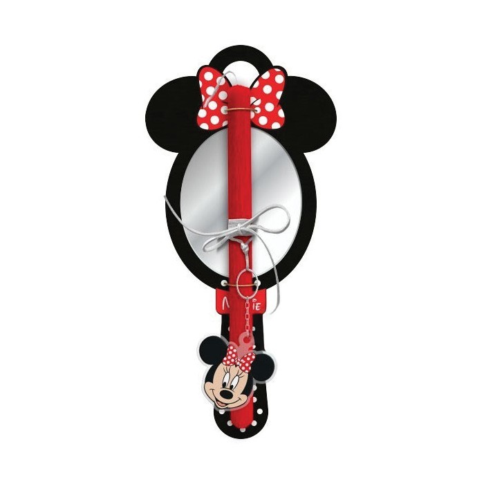 Minnie Mouse Mirror Πασχαλινή Λαμπάδα 30cm Με Plexiglass Καθρέφτη