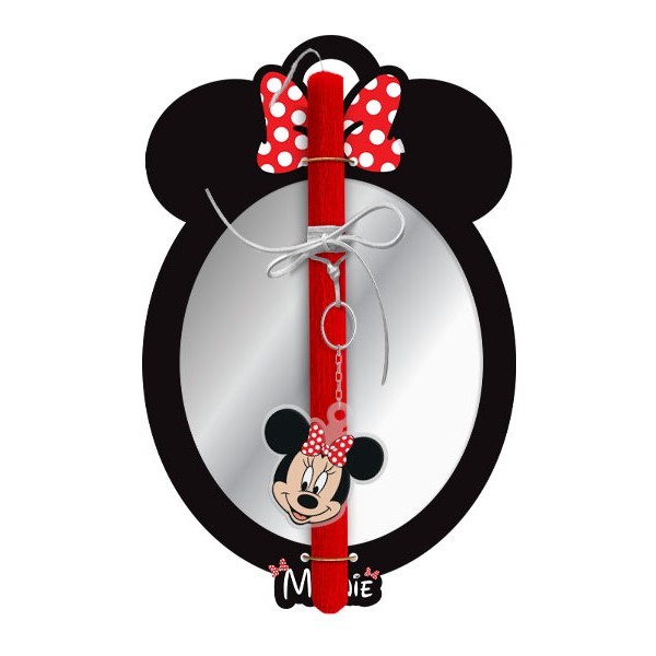 Cute Mirror Minnie Πασχαλινή Λαμπάδα 30cm Με Plexiglass Καθρέφτη