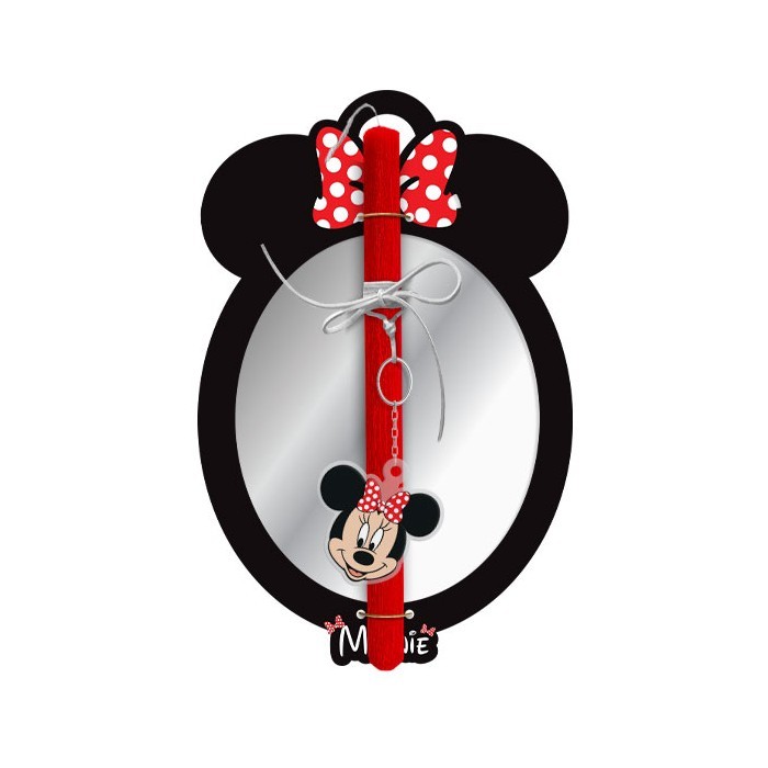 Cute Mirror Minnie Πασχαλινή Λαμπάδα 30cm Με Plexiglass Καθρέφτη