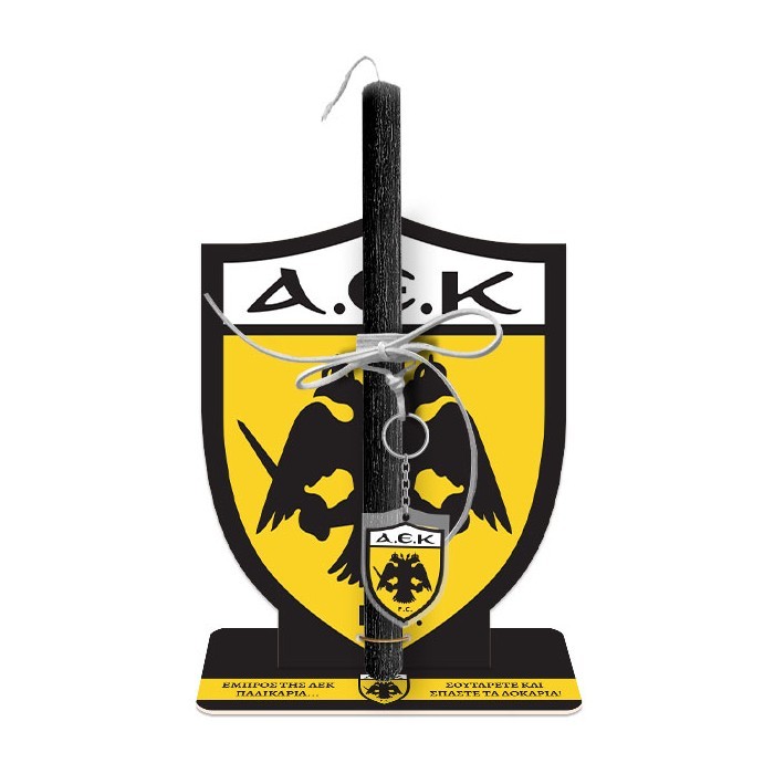 ΑΕΚ Πασχαλινή Λαμπάδα 30cm Με Διακοσμητική Βάση
