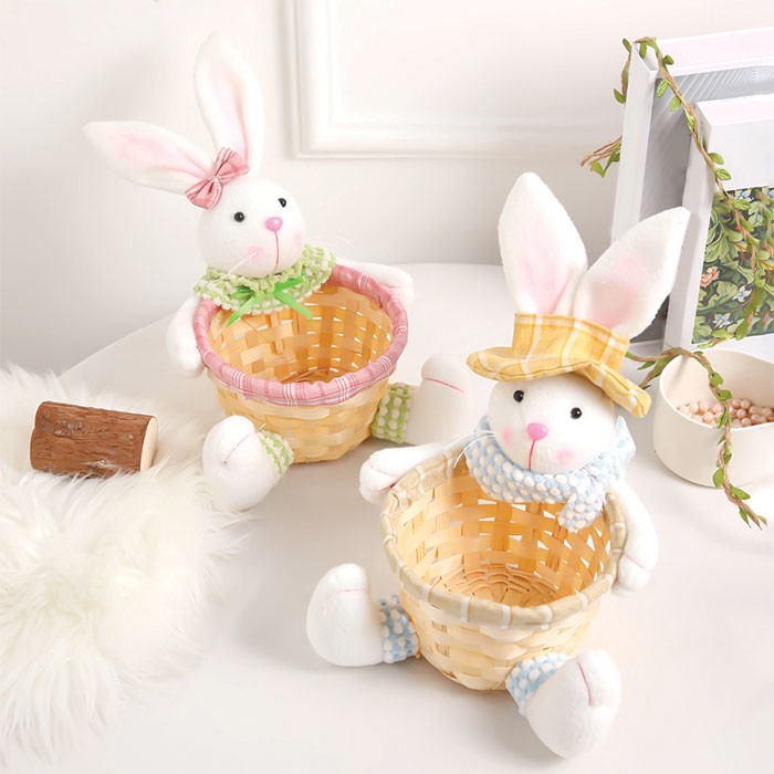 Rabbit Διακοσμητικό Πασχαλινό Καλαθάκι