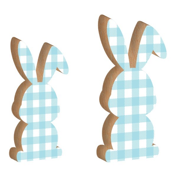 Rabbit Επιτραπέζιο Διακοσμητικό Πασχαλινό Λαγουδάκι Γαλάζιο Πουά 9x12cm