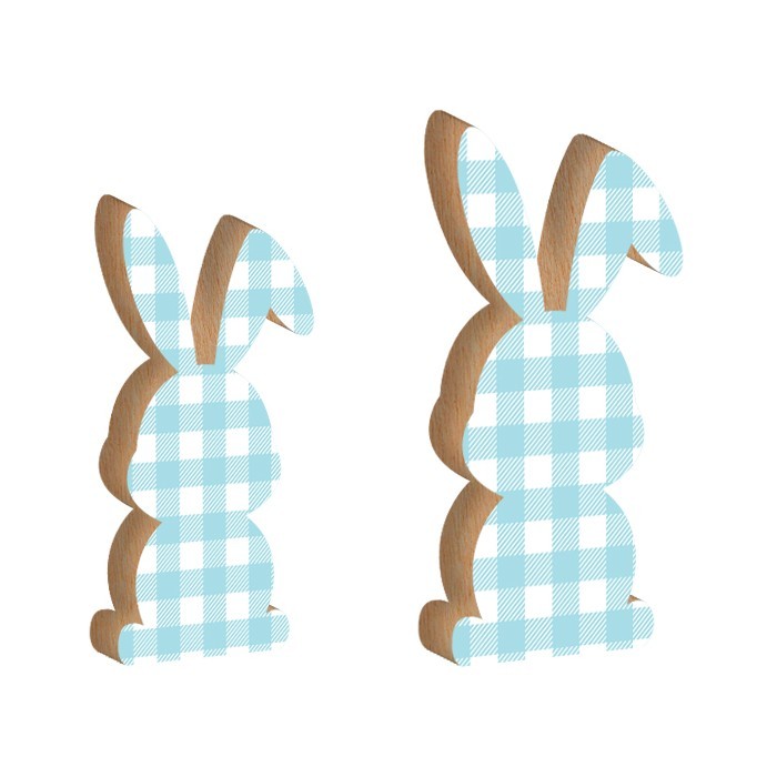 Rabbit Επιτραπέζιο Διακοσμητικό Πασχαλινό Λαγουδάκι Γαλάζιο Πουά