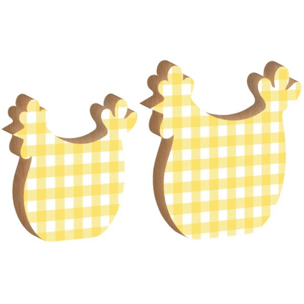 Chick Επιτραπέζιο Διακοσμητικό Πασχαλινή Κότα Κίτρινο Πουά 15x15cm