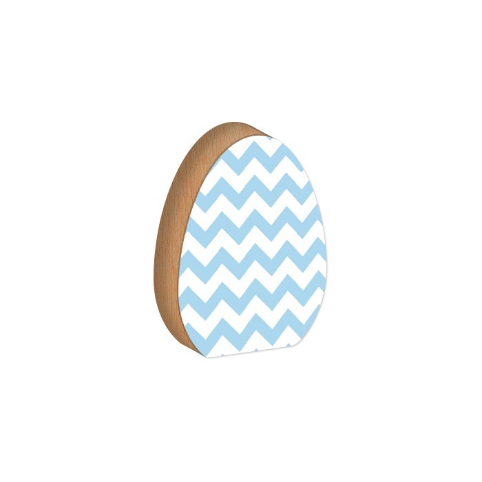 Egg Επιτραπέζιο Διακοσμητικό Πασχαλινό Αυγό Γαλάζια Σχέδια