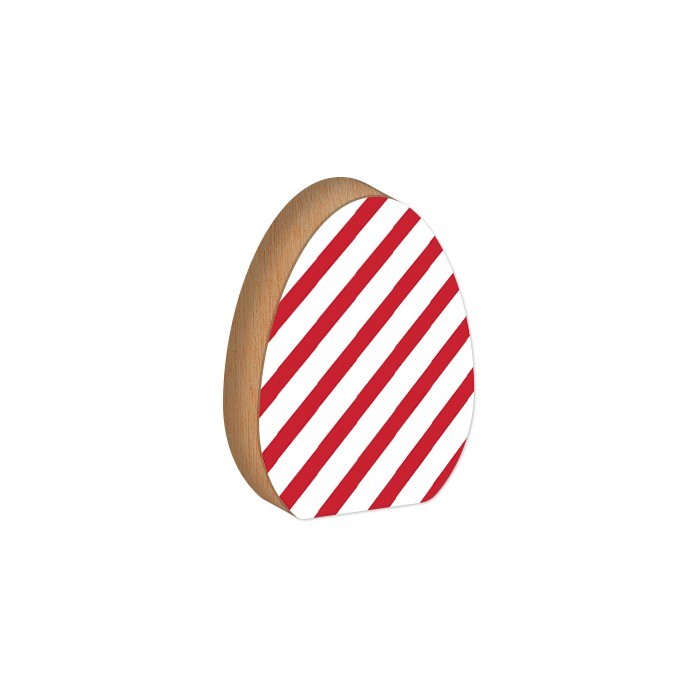 Egg Επιτραπέζιο Διακοσμητικό Πασχαλινό Αυγό Κόκκινα Σχέδια