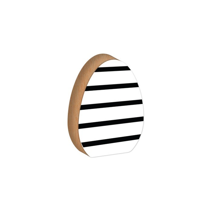 Egg Επιτραπέζιο Διακοσμητικό Πασχαλινό Αυγό Μαύρα Λευκά Σχέδια