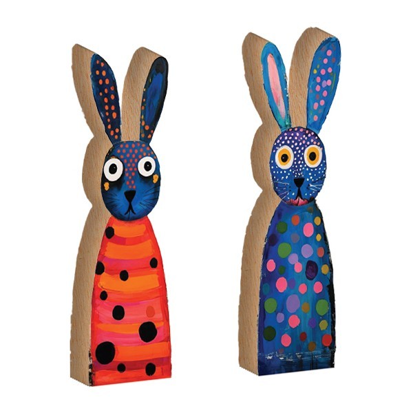 Bun Επιτραπέζιο Διακοσμητικό Λαγουδάκι 5x17cm Μπλε