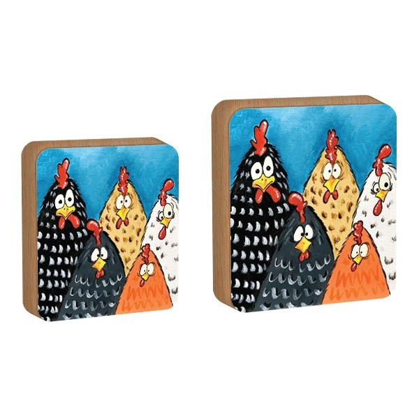 Chicks Επιτραπέζιο Πασχαλινό Διακοσμητικό Με Τρομαγμένες Κότες 11x11cm