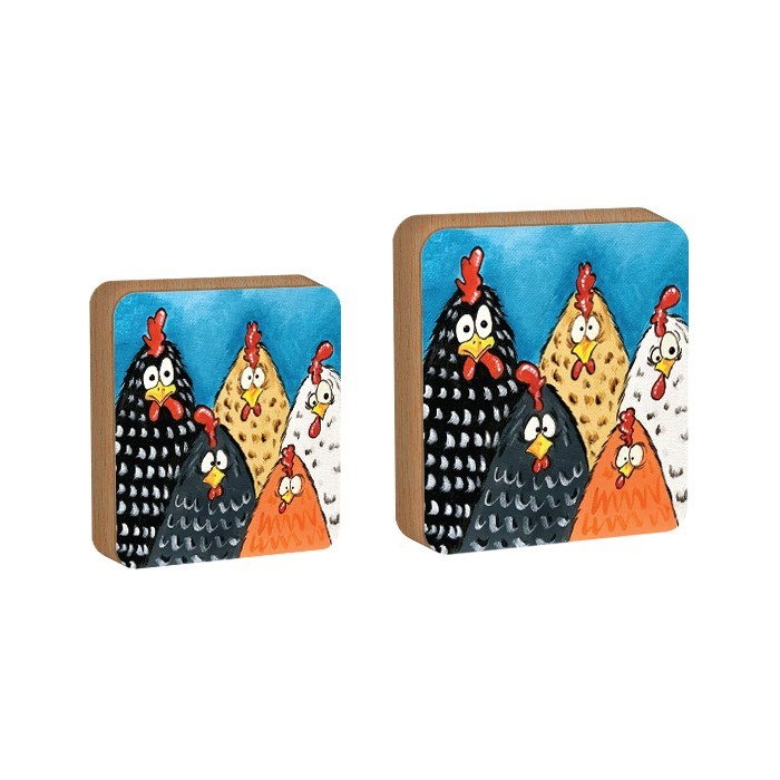 Chicks Επιτραπέζιο Πασχαλινό Διακοσμητικό Με Τρομαγμένες Κότες