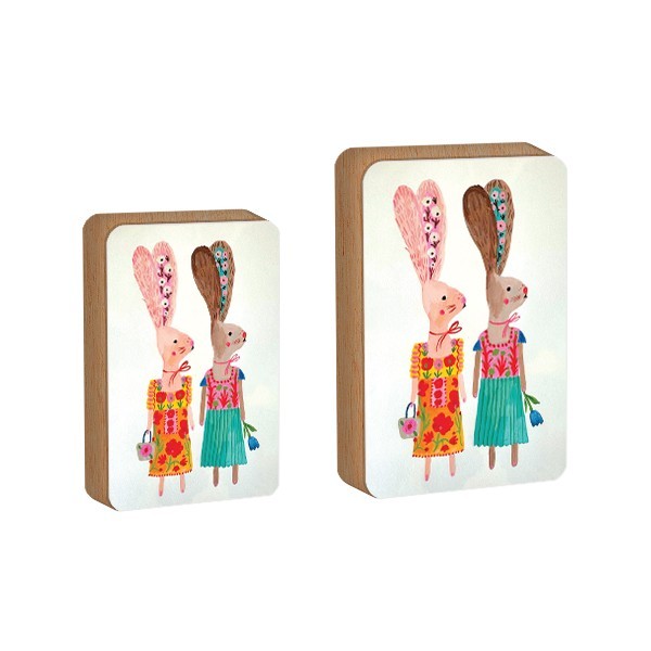 Bunny Girls Επιτραπέζιο Πασχαλινό Διακοσμητικό Με Λαγουδίνες 11x15cm