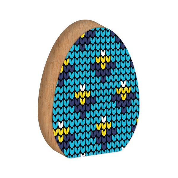 Egg Επιτραπέζιο Πασχαλινό Διακοσμητικό Αυγό Γαλάζιο Κίτρινο