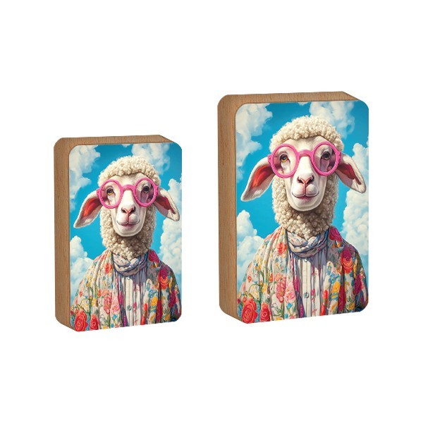Glasses Επιτραπέζιο Πασχαλινό Διακοσμητικό Πρόβατο Με Γυαλιά 11x15cm