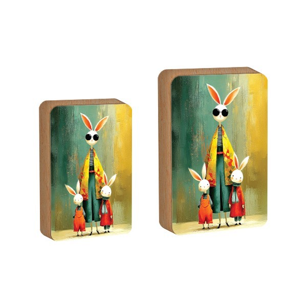 Rabbit Family Επιτραπέζιο Πασχαλινό Διακοσμητικό 9x12cm