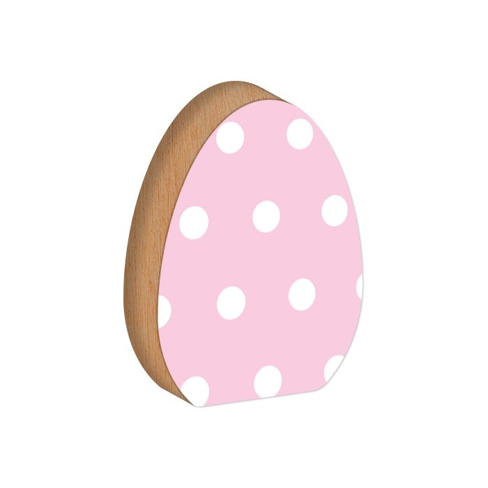 Egg Επιτραπέζιο Διακοσμητικό Πασχαλινό Αυγό Ροζ Πουά