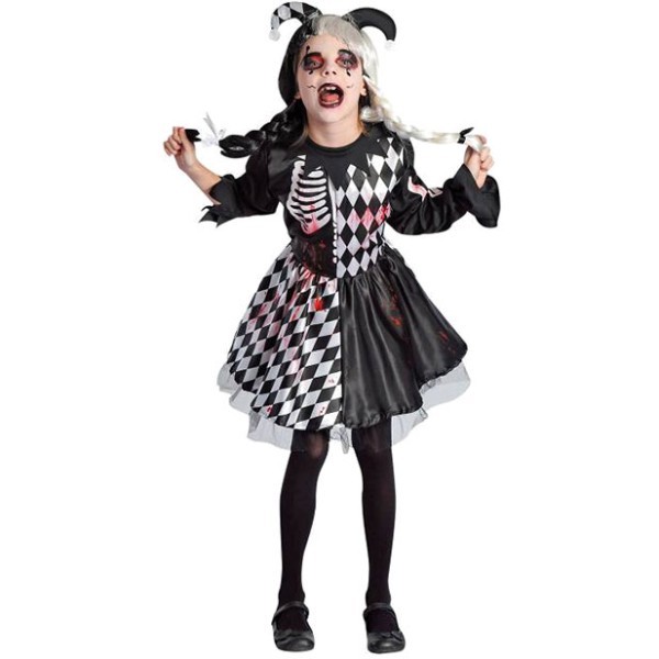 Harlequin Φόρεμα Με Αξεσουάρ Κεφαλής Παιδική Στολή
