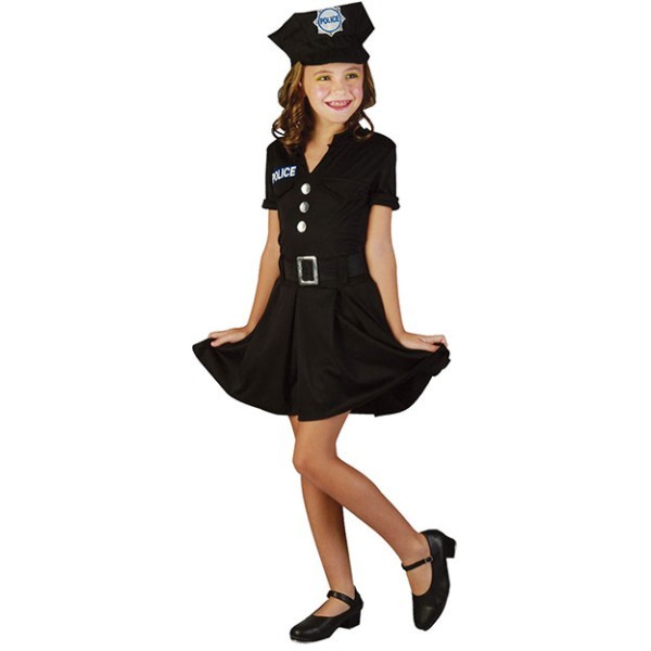 Αστυνομικίνα Φόρεμα Με Ζώνη Και Καπέλο Παιδική Στολή