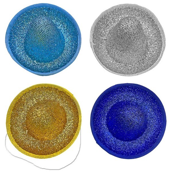 Mexican Hat Αποκριάτικο Καπέλο Με Χρυσόσκονη Και Σχοινάκι 12x7cm Γαλάζιο